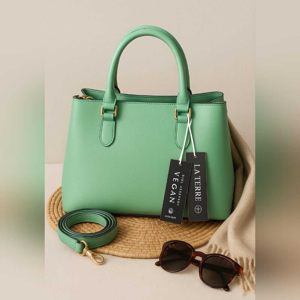 La Terre Vegan Mint Tote Bag - Picture 3 of 4